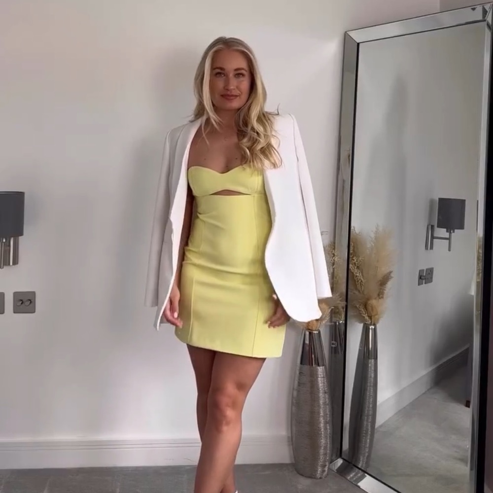 Zara Yellow Strapless Cut Out Dress - Picture 10 of 17